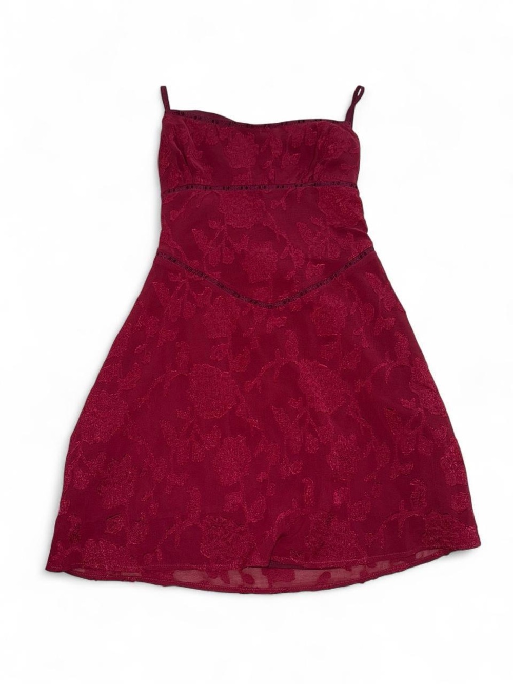 Princess Polly Burgundy Floral Lace Mini Dress - Picture 3 of 3